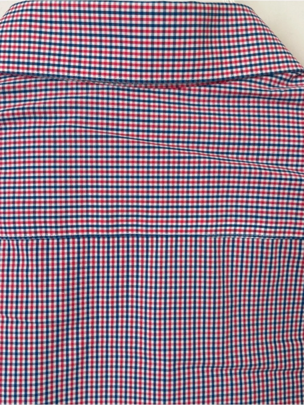Banana Republic Men's Red and Blue Micro-Check Slim Non Iron Dress Shirt